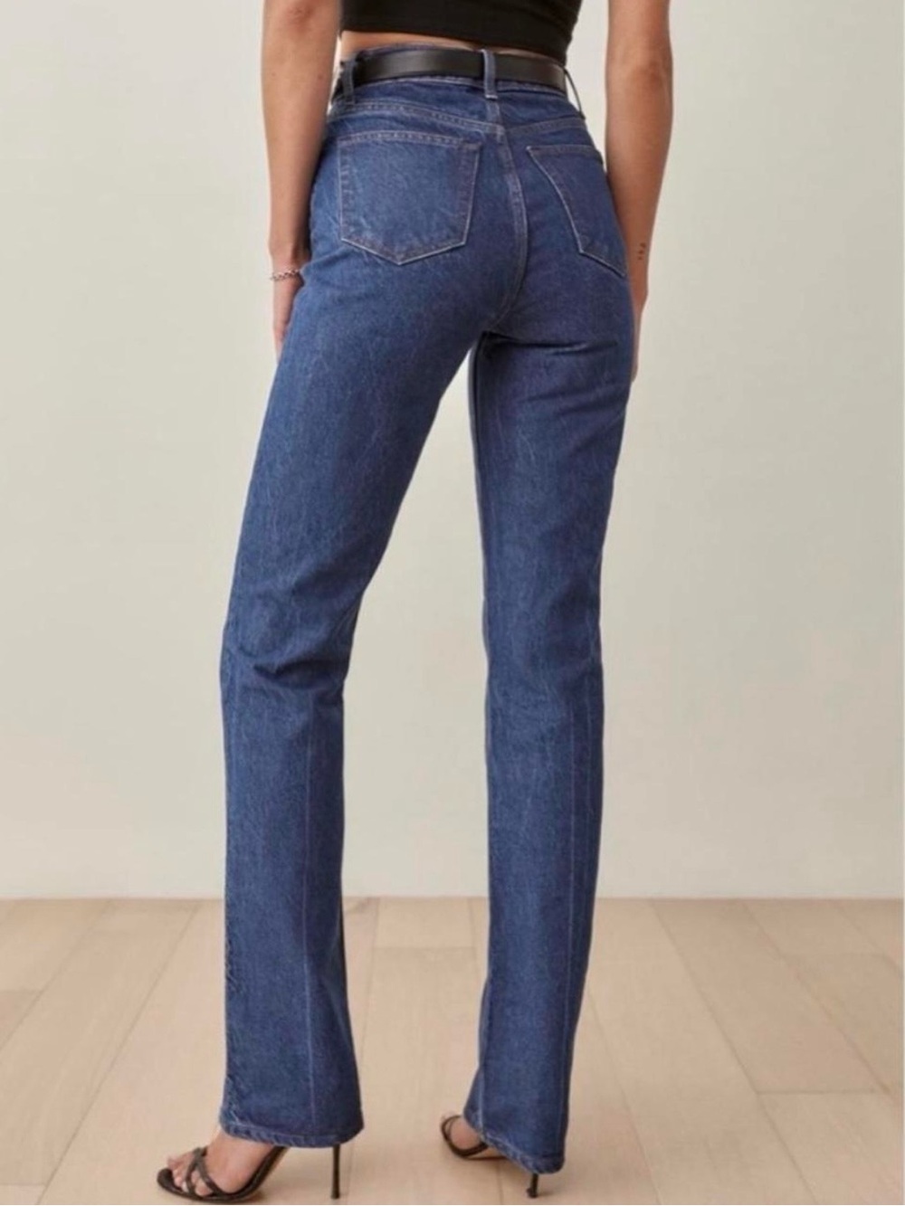 Reformation High-Rise Straight Jeans Size 25 with Long 31” Inseam Button Fly - Picture 3 of 8